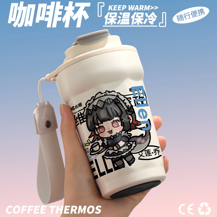 Anime Zenless Zone Zero Ellen Joe Cosplay Coffee Cup Thermal Mug Cartoon Vacuum Cups Insulated Mugs Adorn Xmas Gift