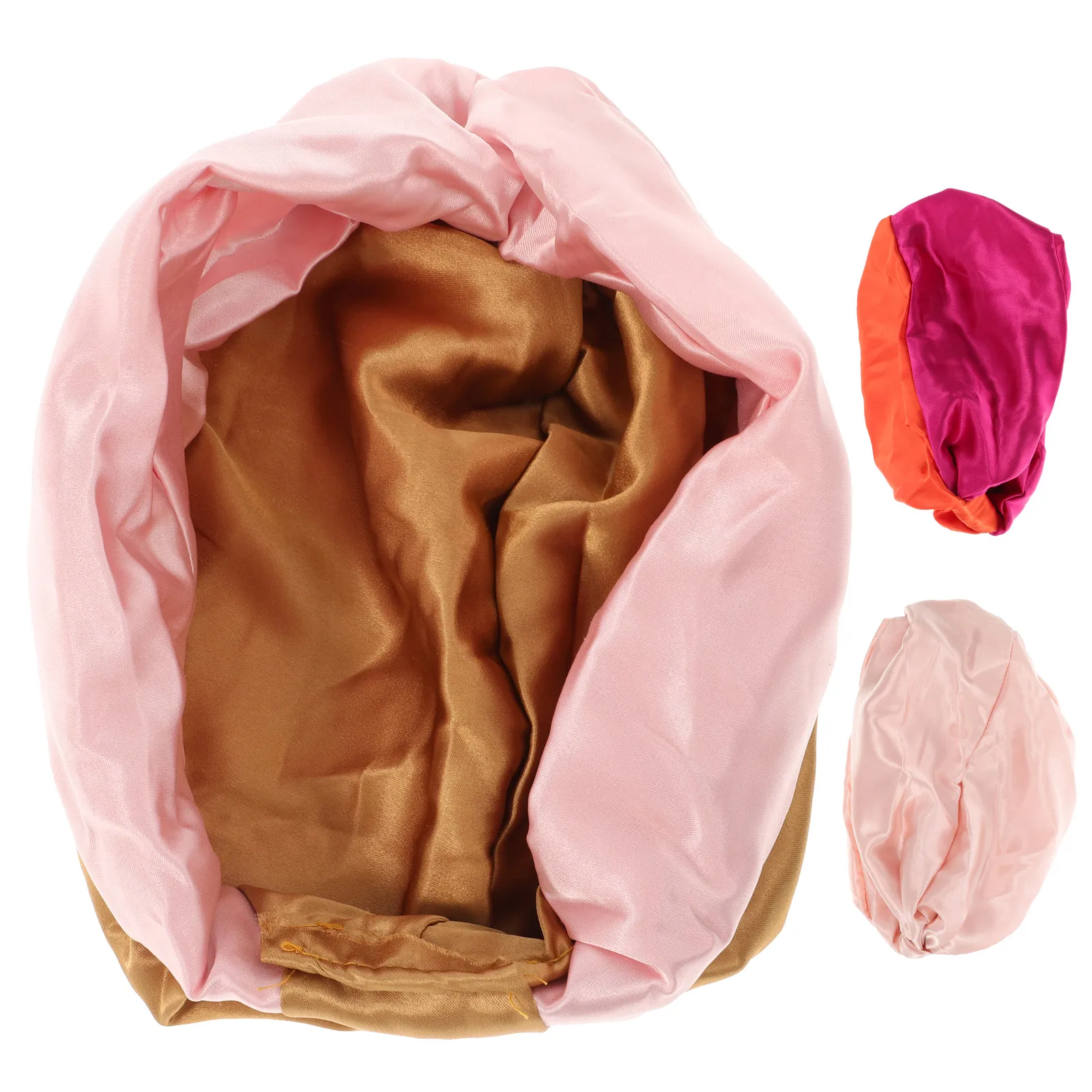 

3 Pcs Silk Bonnet Sleeping Woman Chemotheraphy Cap Durable Moisture Retaining Full Head Cover