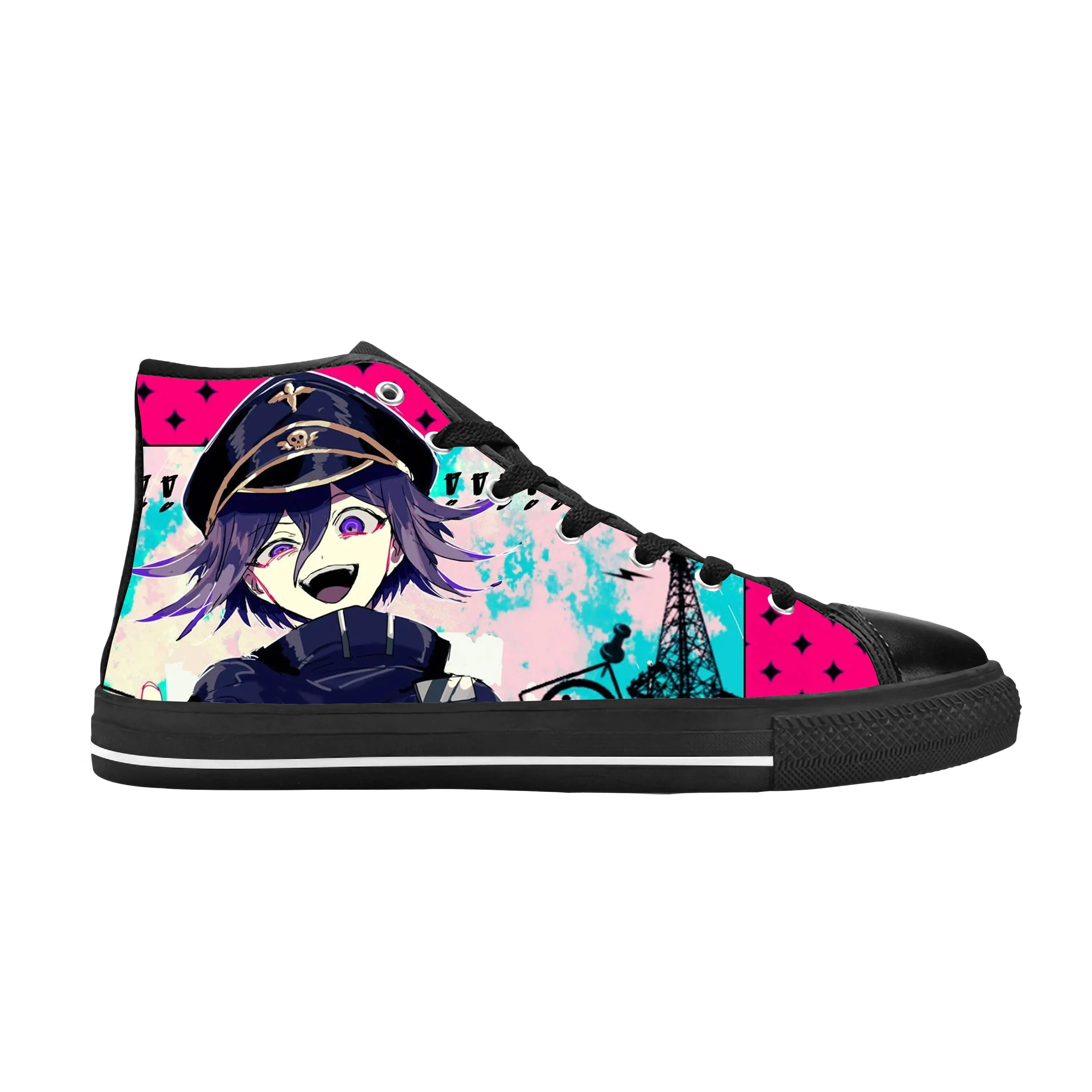 Anime Cartoon Game Danganronpa Kokichi Oma Ouma Casual Cloth Shoes High Top Comfortable Breathable 3D Print Men Women Sneakers