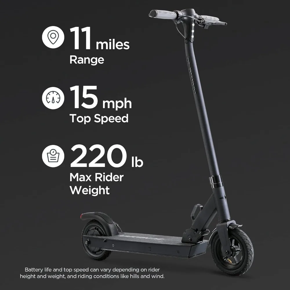 Mens and Womens Electric Scooter, Fits Youth/Adult Riders Ages 13+, Max Rider Weight 175-220 Lbs, Max Speed of 15MPH