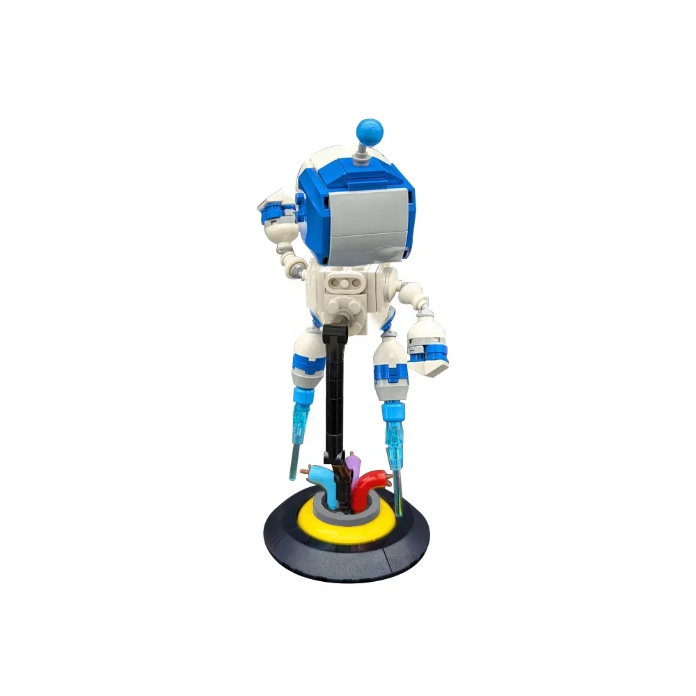 MOC-modelo de bloques de construcción de Astro Bot, figura de juego de aventura cósmica, Robot de caza del tesoro de rescate, ensamblaje de ladrillos, juguete, Idea de regalo DIY