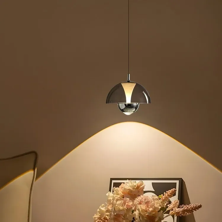 Lifting bud bedside chandelier, modern minimalist Italian style, light luxury and high-end sense, bedroom small chandelier