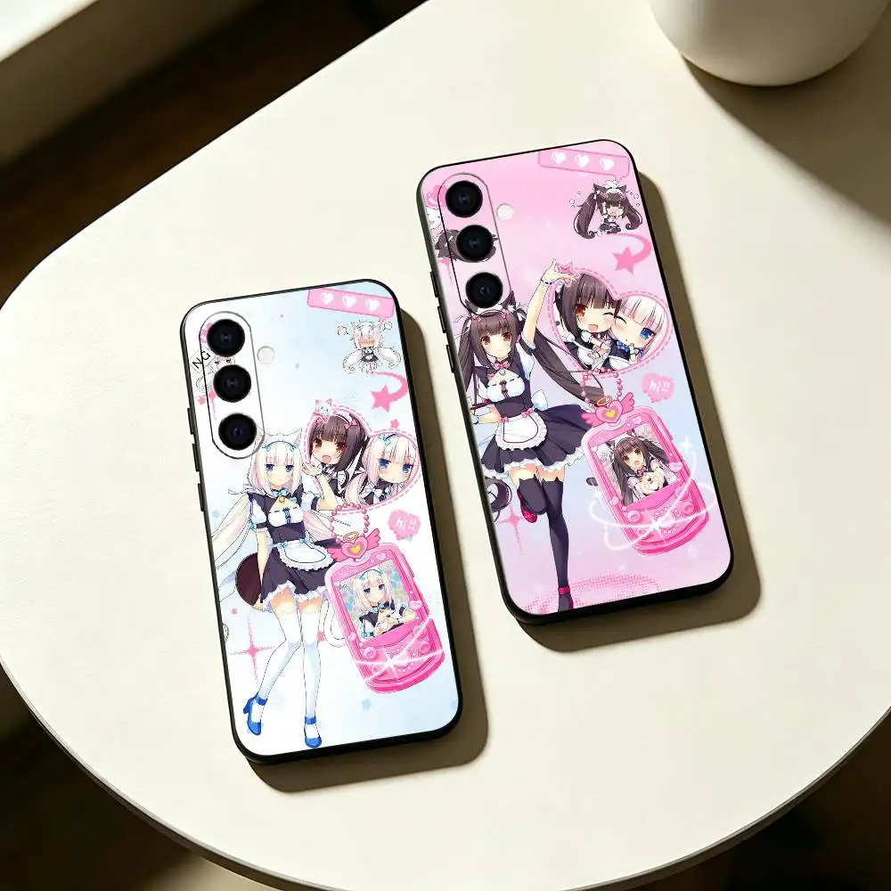 Stylish N-NekoparaS-S Anime cute Phone Case For Samsung Galaxy A73,A72,A71,A70,A53,A52,A51,Others Soft Black Cover