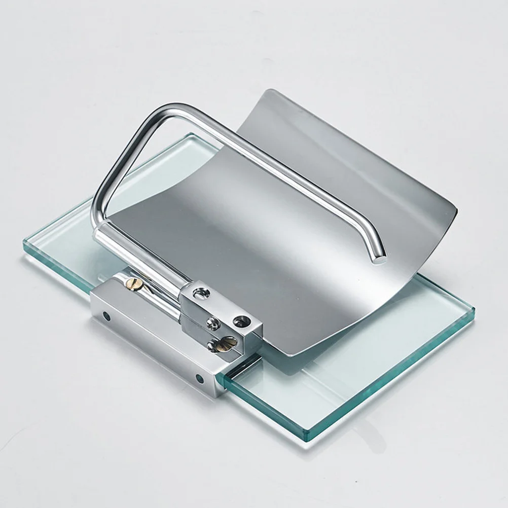 

Bathroom Paper Roll Holder Glass Copper Tissue Storage Shelf Mobile Phone Rack Waterproof Cover Tissue Holder Towel Rack