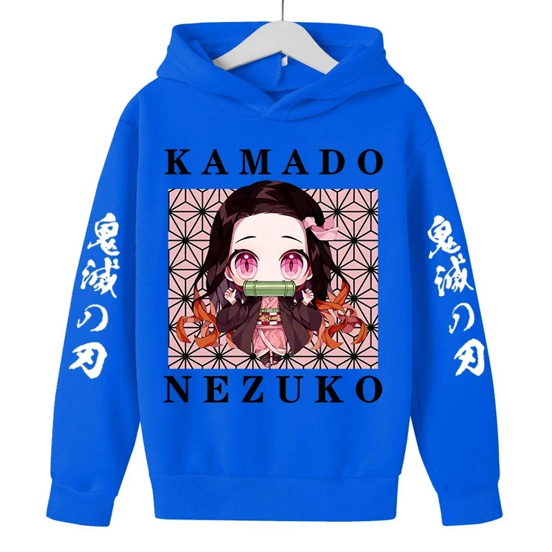 2022 Nieuwe Demon Doder Demon Doder Charmante Hoodie Voor Kinderen 4-14 Jaar Oude Baby Kleding Anime Yaiba Lange Mouw Sweatshirt Fit