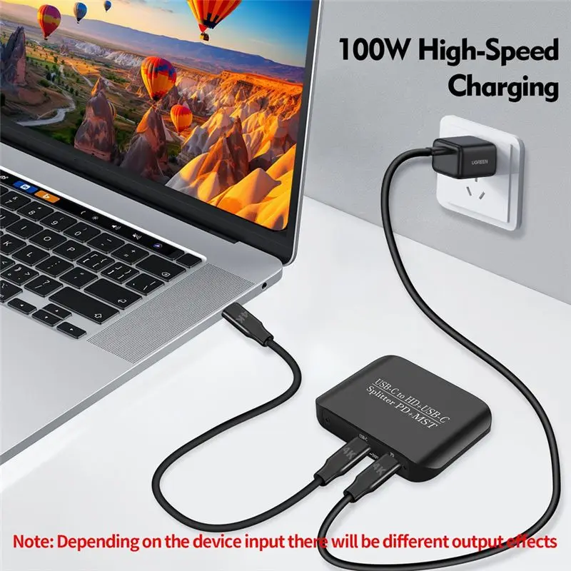 ABKQ-Switcher MST Hub 100W High Speed Charging HD Display Support Heterodyne And Homodyne