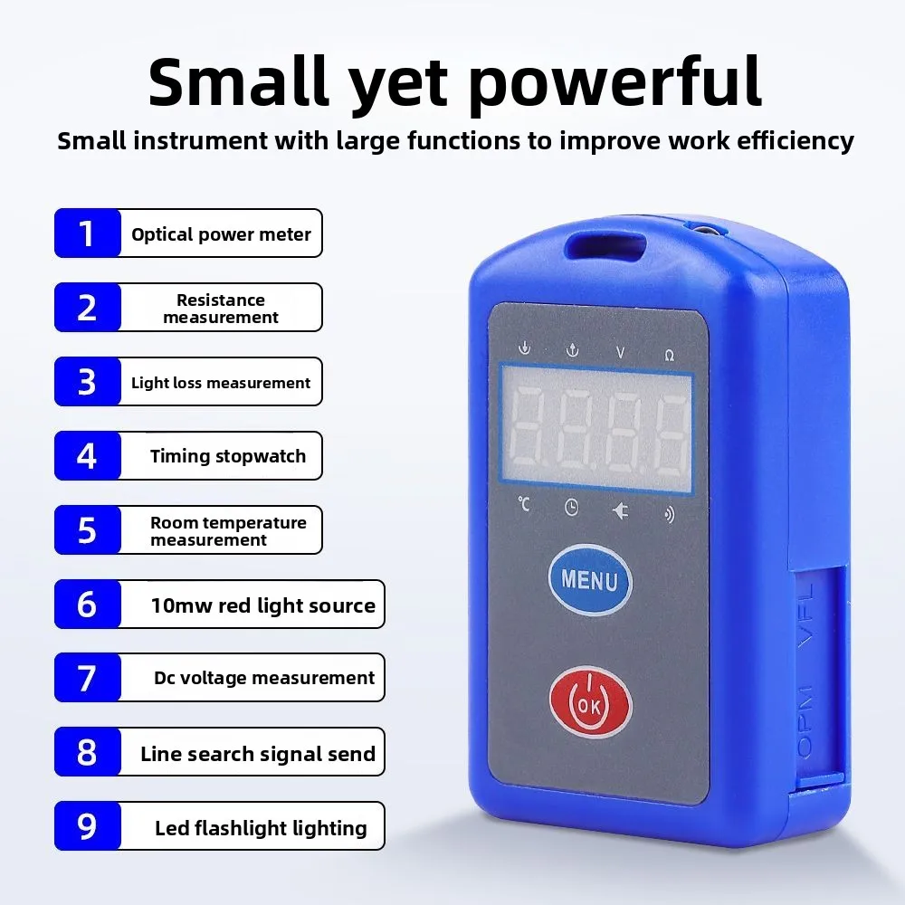 Mini misuratore di potenza nove in uno, tester multifunzionale per l'attenuazione della luce in fibra ottica, macchina all-in-one a luce rossa