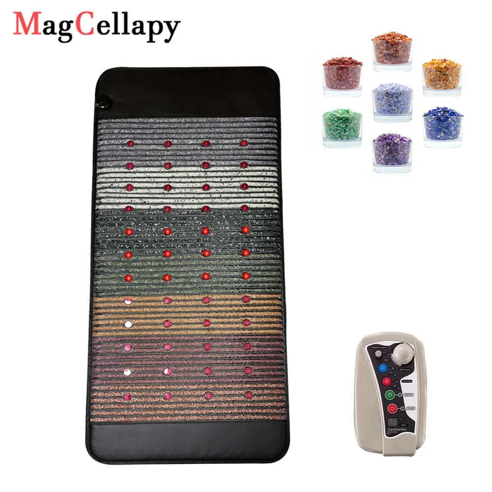 

PEMF Natural Crystal Mineral Yoga Massage Pad Infrared Heating Therapy Ultra Long Wave Photon Therapy Chakra Magnetic Field