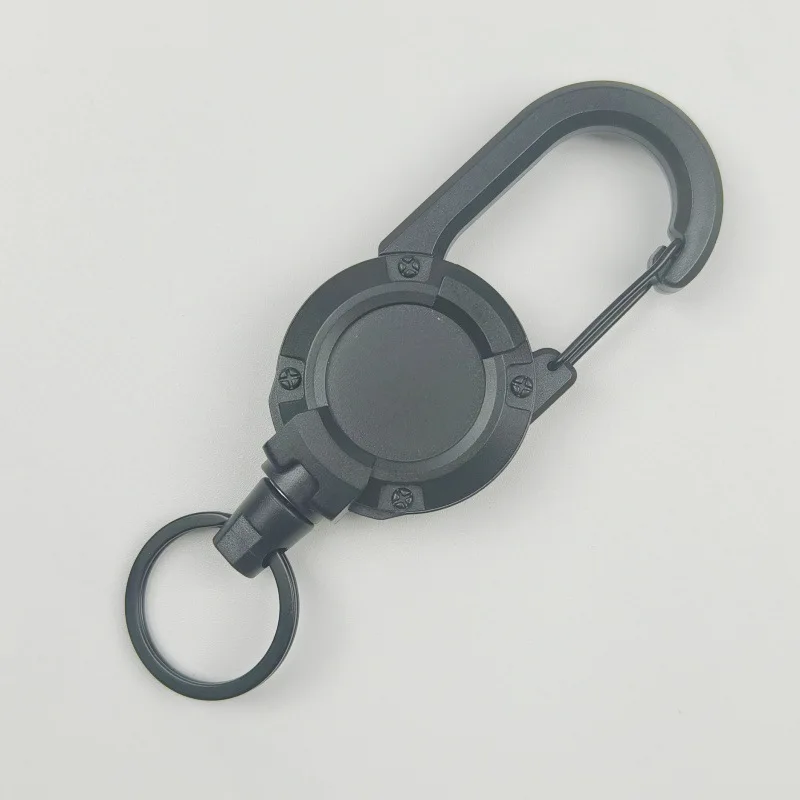 recoil keychain tool Retractable Holders Keychain Badge Reels Easy-to-pull Elastic Duty Clip With Key Ring Anti-lost Retractable