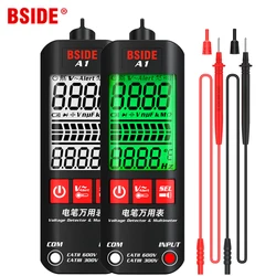 BSIDE cyfrowy multimetr Tester napięcia A1 kolorowy wyświetlacz bezdotykowy pióro elektryczne Dual Range Live przewody do testowania Ohm Hz miernik NCV