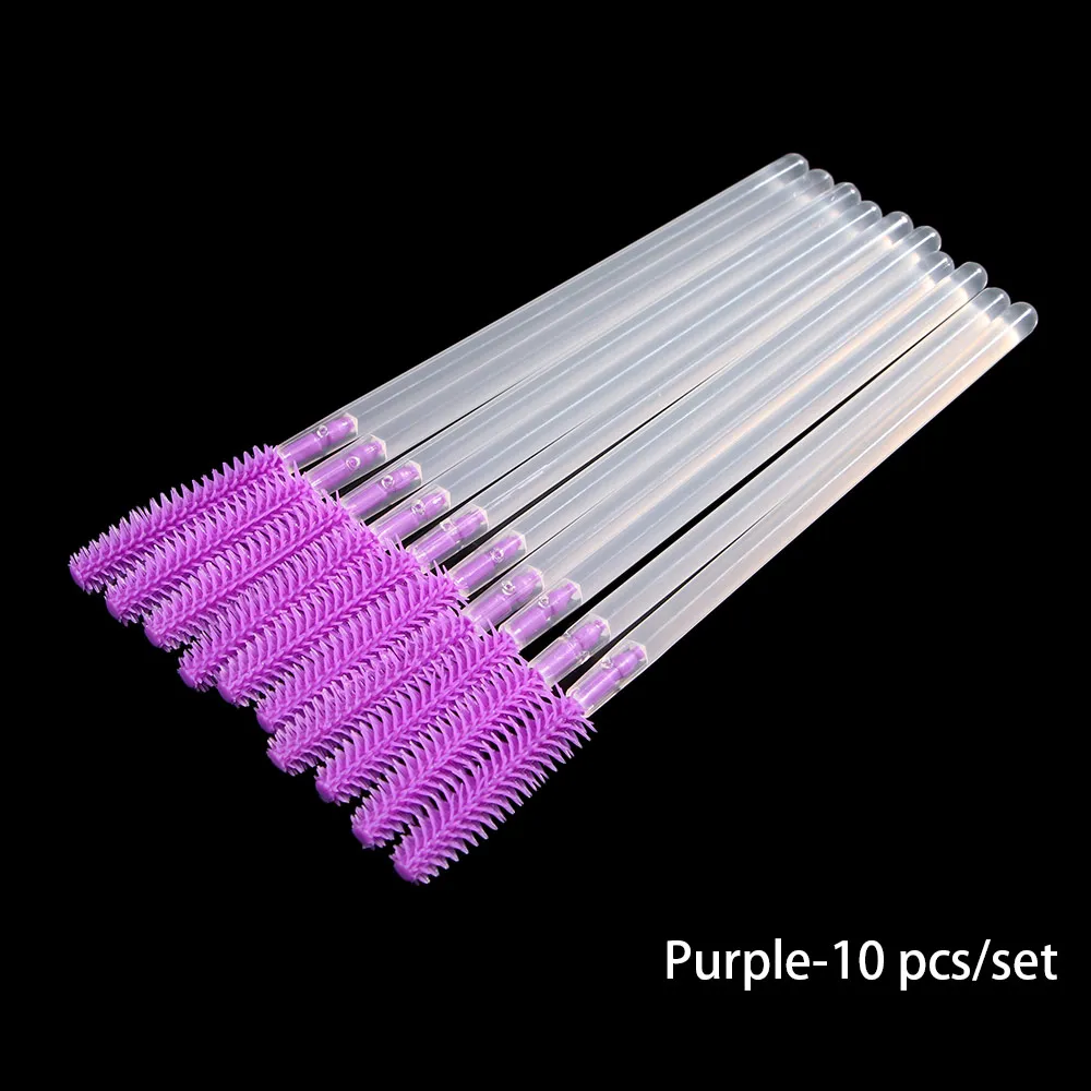 

10pcs/sset Eyebrow Comb Silicone for Eyelash Extension Spoolers Eye Lashes Disposable Eyebrow Brush Mascara Wand Applicator