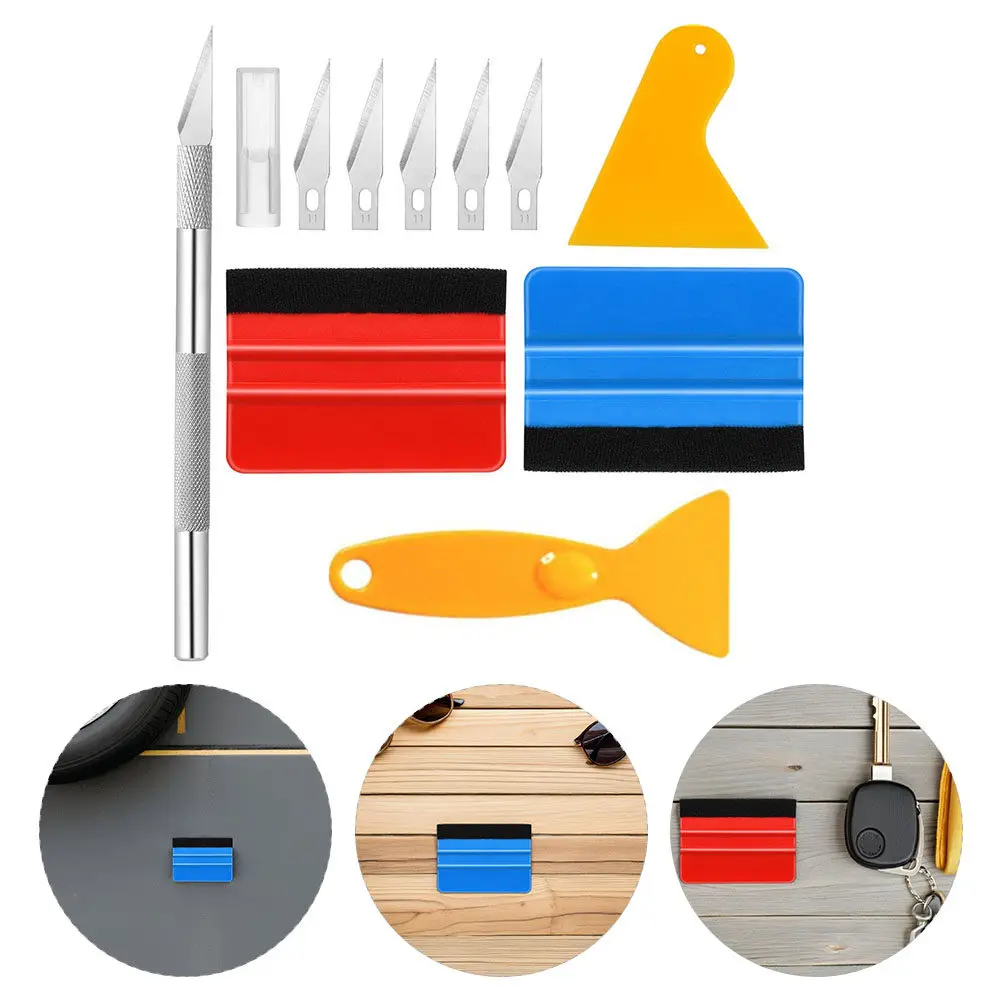 

1Set Car Vinyl Wrap Tool Kit Professional Vehicle Vinyl Wrap Window Tint Film Tools Squeegee Scraper Applicator for Auto Film