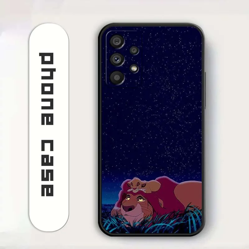 Disney Cartoon The Lion King For Samsung A73 A72 A71 A55 A54 A53 A52 A51 A13 A22 A16 A15 A05s A14 A05 A06 5G Black Phone Case #5