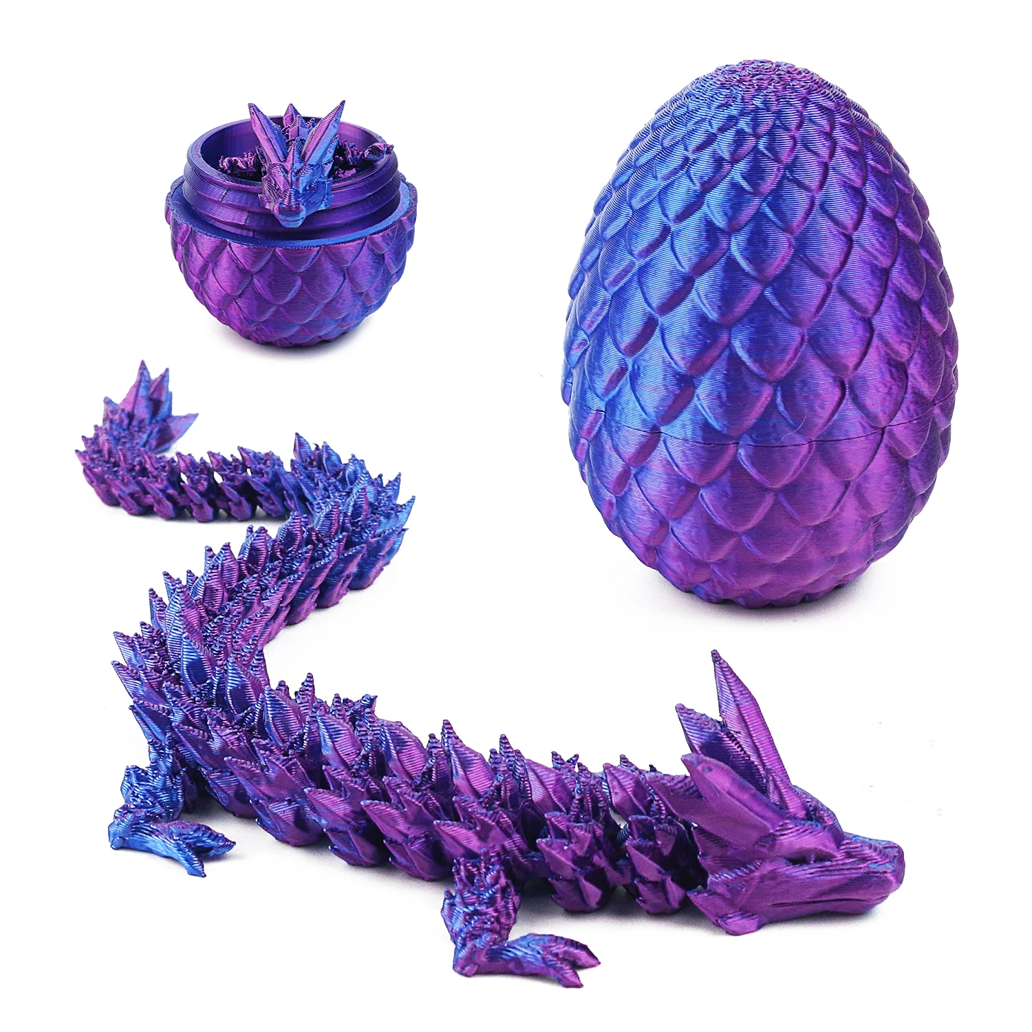 3D printed dragon egg PLA gemstone crystal dragon ornaments, decorative joint movable crystal gemstone dragon