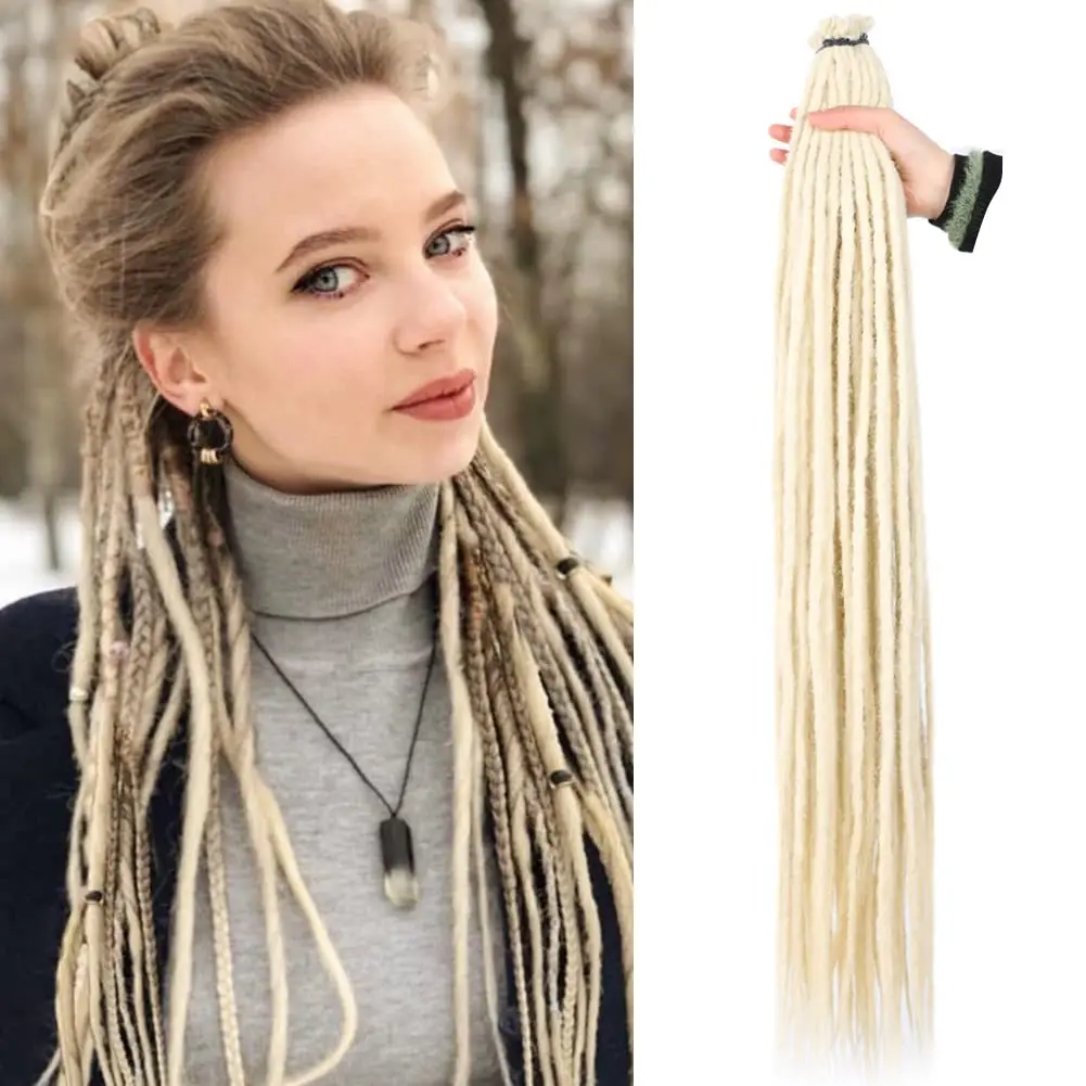 

SAMBRAID 36 Inch Synthetic Dreadlocks Extensions Thin 0.6cm Soft Reggae Hair Hip-Hop Style Dread Extensions Long Crochet Braids