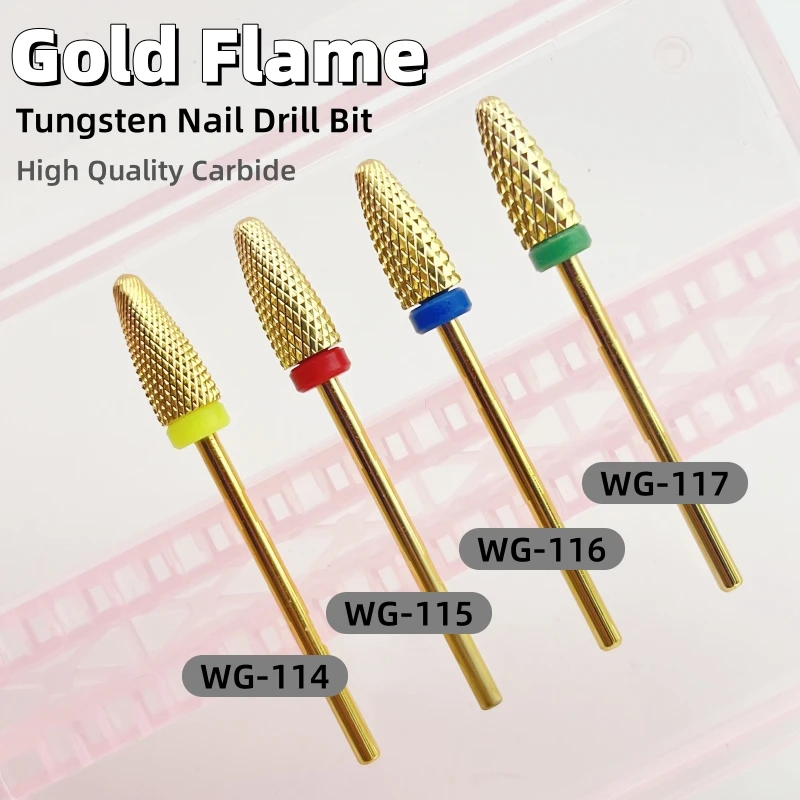 1 قطعة لهب الذهب/برميل كبير مسمار مثقاب الخشب كربيد 3/32 "قاطعة المطحنة ل مانيكير الروتاري لدغ الحفر الكهربائية اكسسوارات أداة #3