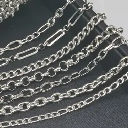 1 meter Stainless Steel Chain 304 Titanium Steel Men's Chain Diy Bracelet Necklace Jewelry Accessories Handmade Chain Supplies