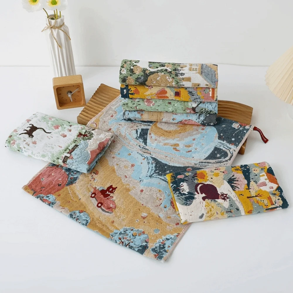 34x40cm Large Hand Towel Quick Dry Decorative Kitchen Towel 4 Layer Cotton Gauze Pure Cotton Dish Cloth Home Restaurant