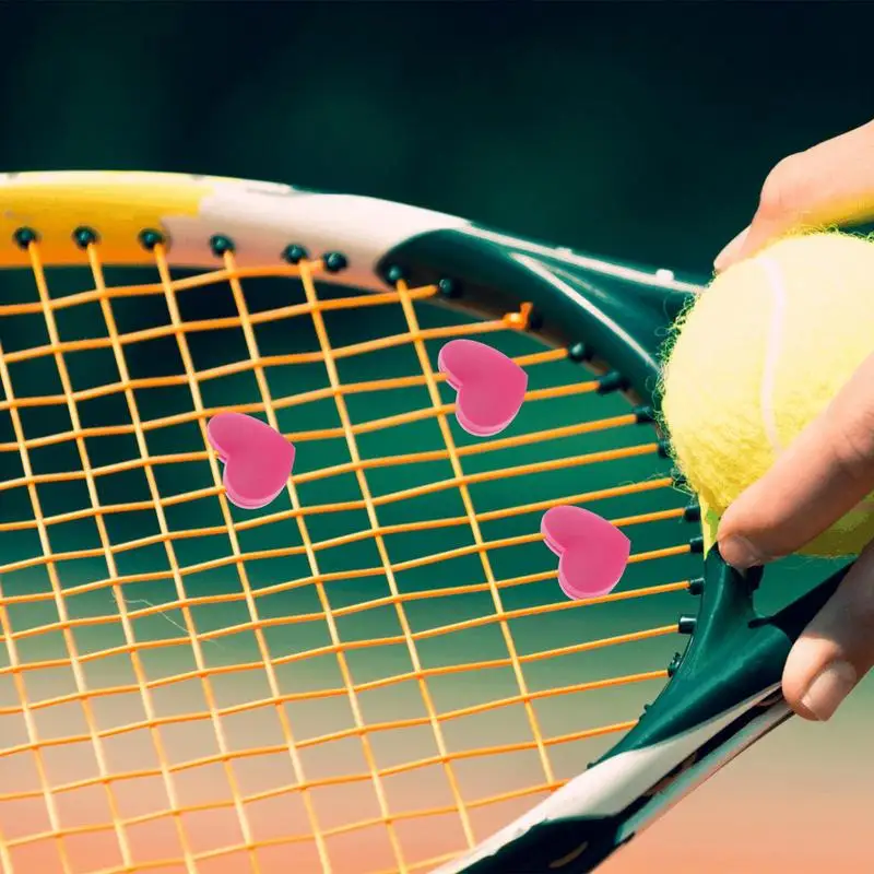 Tennis Vibration Dampener Heart-Shaped Tennis Racket Vibration Dampener Tennis String Dampener Flexible Tennis Racket Damper