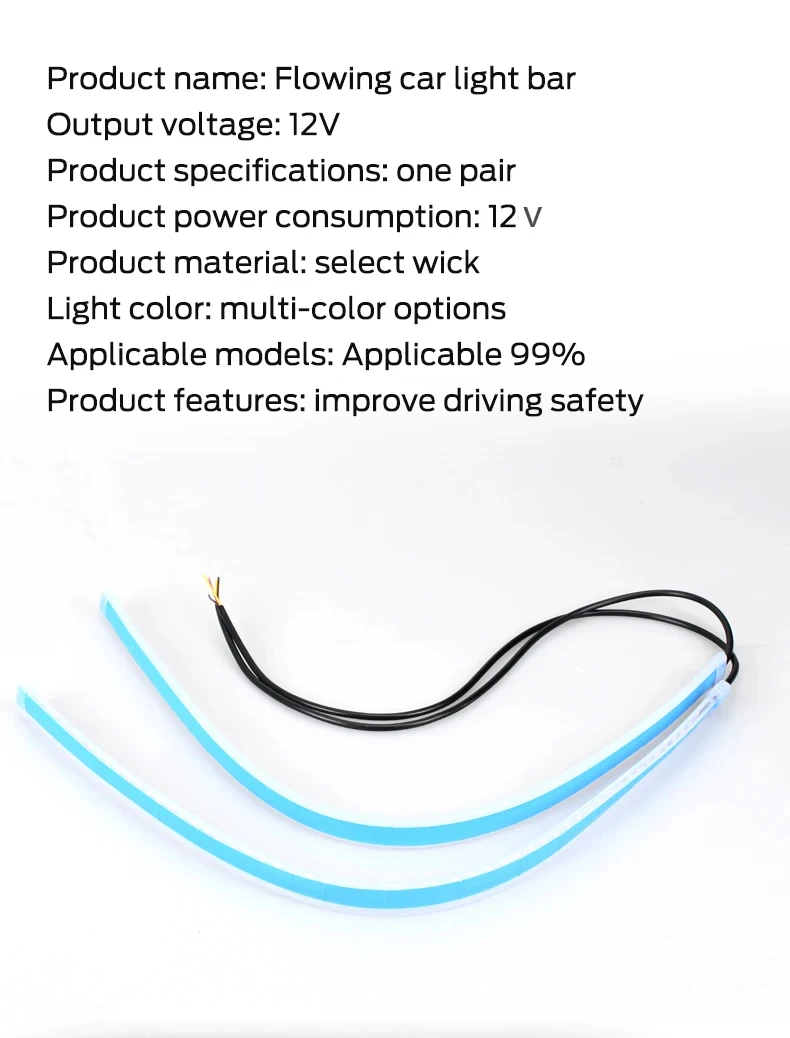 2 stücke Auto Led DRL Licht Streifen Tagfahrlicht Lampe Dynamische Scan Flexible Wasserdichte Scheinwerfer Blinker Lichter 12V universal – Detail 6