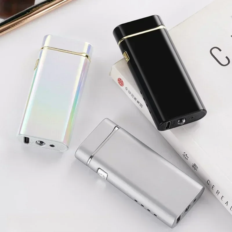 Metal Arc Fire Lighter USB Rechargeable Plasma Flameless Lighter Power Display LED Flashing Light Type-C Electric Lighters - view 6