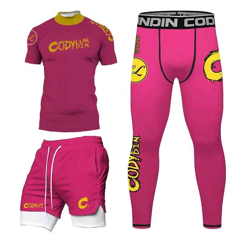 New Rashguard Jiu jitsu MMA T-shirt+Pant Bjj Rash guard Boxing Sets Kickboxing Jerseys Sportsuit Gi Muay Thai MMA Shorts Shirts