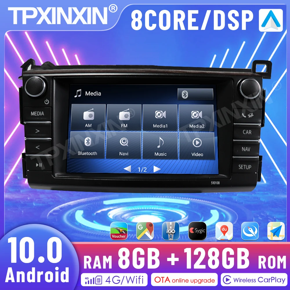 Car Radio Multimedia Video Player For Toyota Prado 2016 Gps Navi Stereo 4G Rds Dsp Carplay 2 Din Android 10.08+256GB