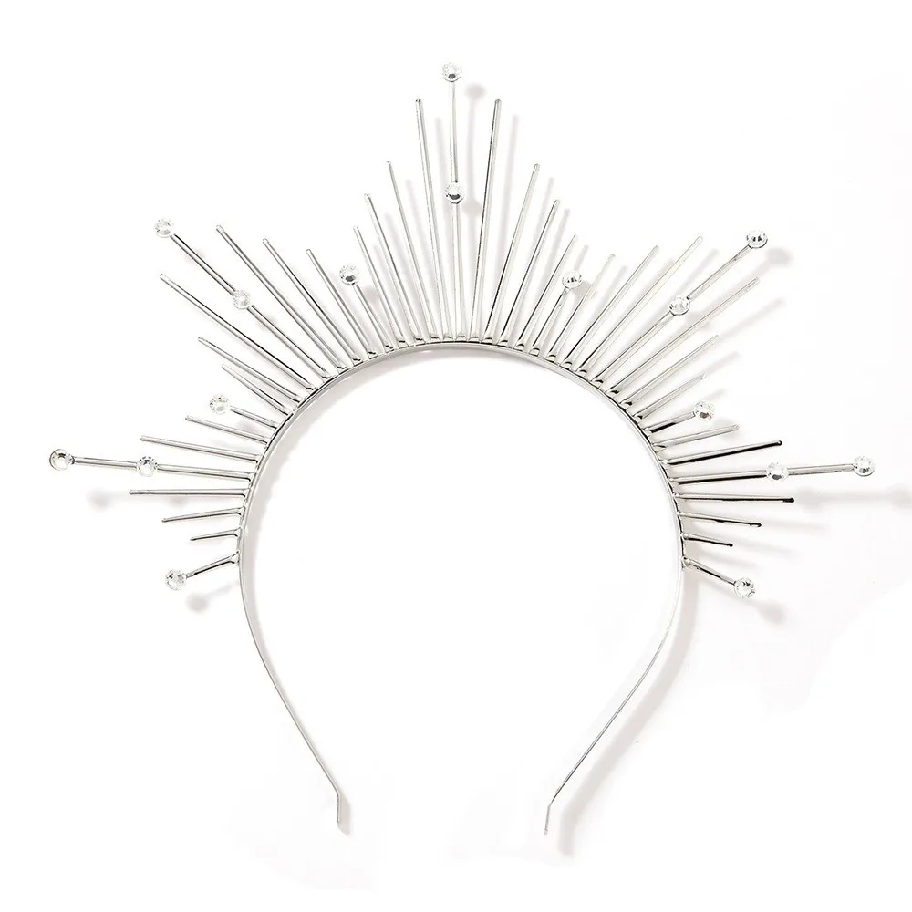 

Gothic Sun Crown Black Color Lolita Spiked Headpiece Photography Performance Baroque Style Renaissance Cosplay Headband