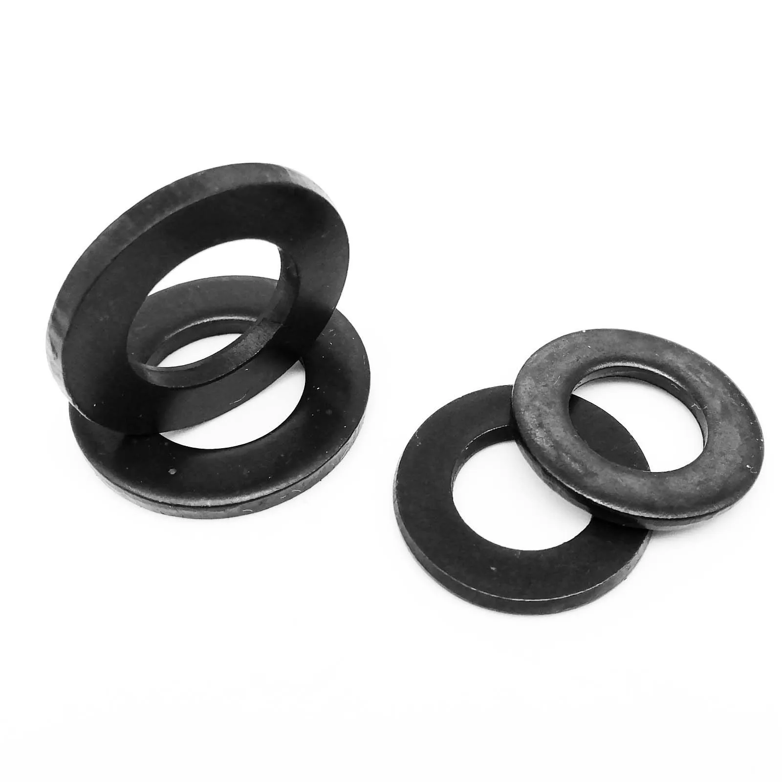 HZYUEGOU M1.6 M2 M2.5 M3 M3.5 M4 M5 M6 M8 M10 M12 GB97 DIN125 Schwarze 304 A2 Edelstahl-Unterlegscheibe, flache Dichtungsscheibe – Detail 5