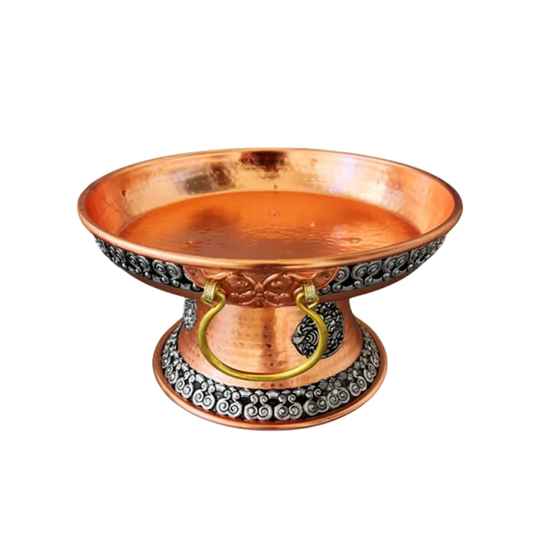 

Медная бинауральная тарелка с фруктами, чаша Будды из полированной стали, утолщенная посуда, резная упаковка ручной работы, бумажная коробка, домашнее использование