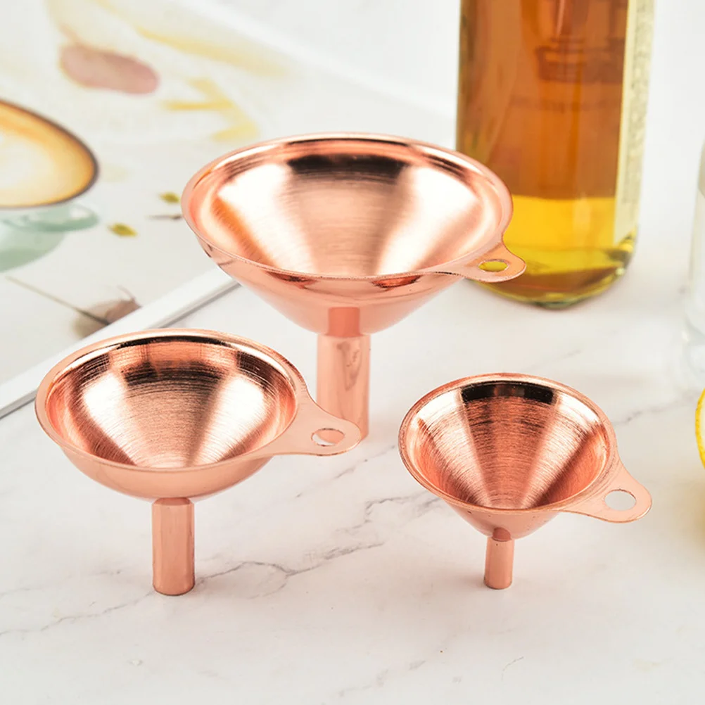 

3Pcs Kitchen Funnels Stainless Steel Set Different Sizes Liquid Transfer Tools Oil Wine Bottle Filling Gadget Canning Funnels