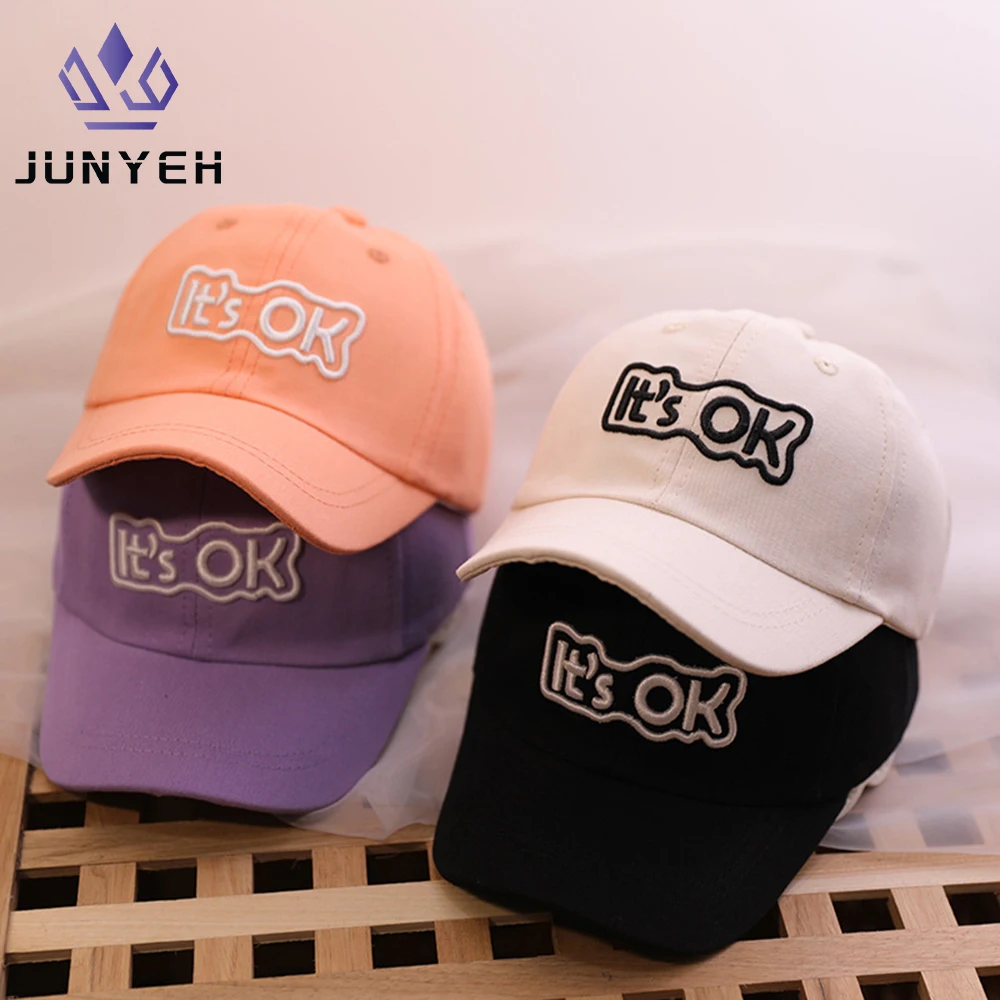 

Children's Baseball Caps Letter It's Ok Boys Hats Girls Baby Peaked Cap Trendy Sun Hat For Kids 1-3 Years