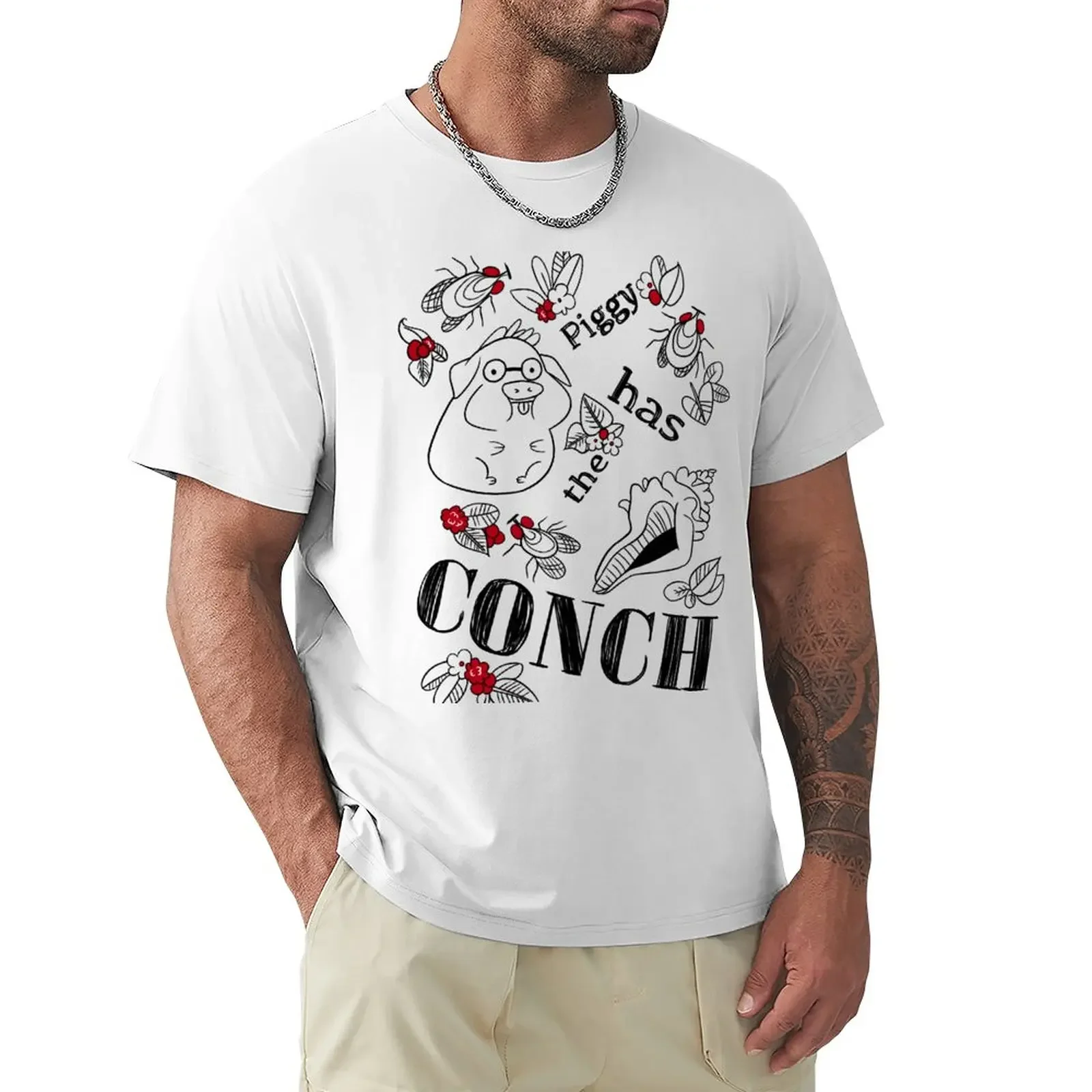 Piggy Has the CONCH T-Shirt plus size tops vintage mens t shirts pack shirts graphic tees blanks mens vintage t shirts