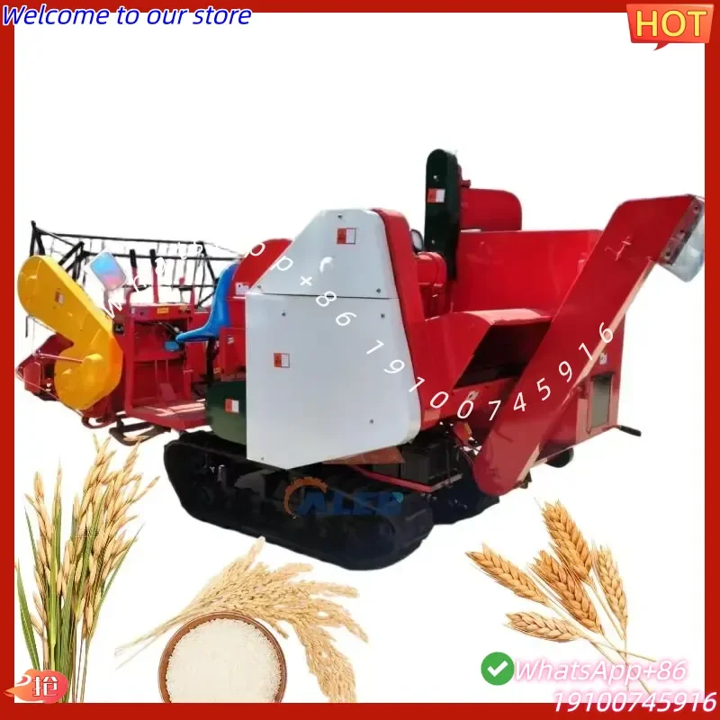 2026Hot Factory Direct Supply Small Crawler Paddy Combine Harvester Cheap Mini Rice Harvest Machine for Rice Agriculture Use