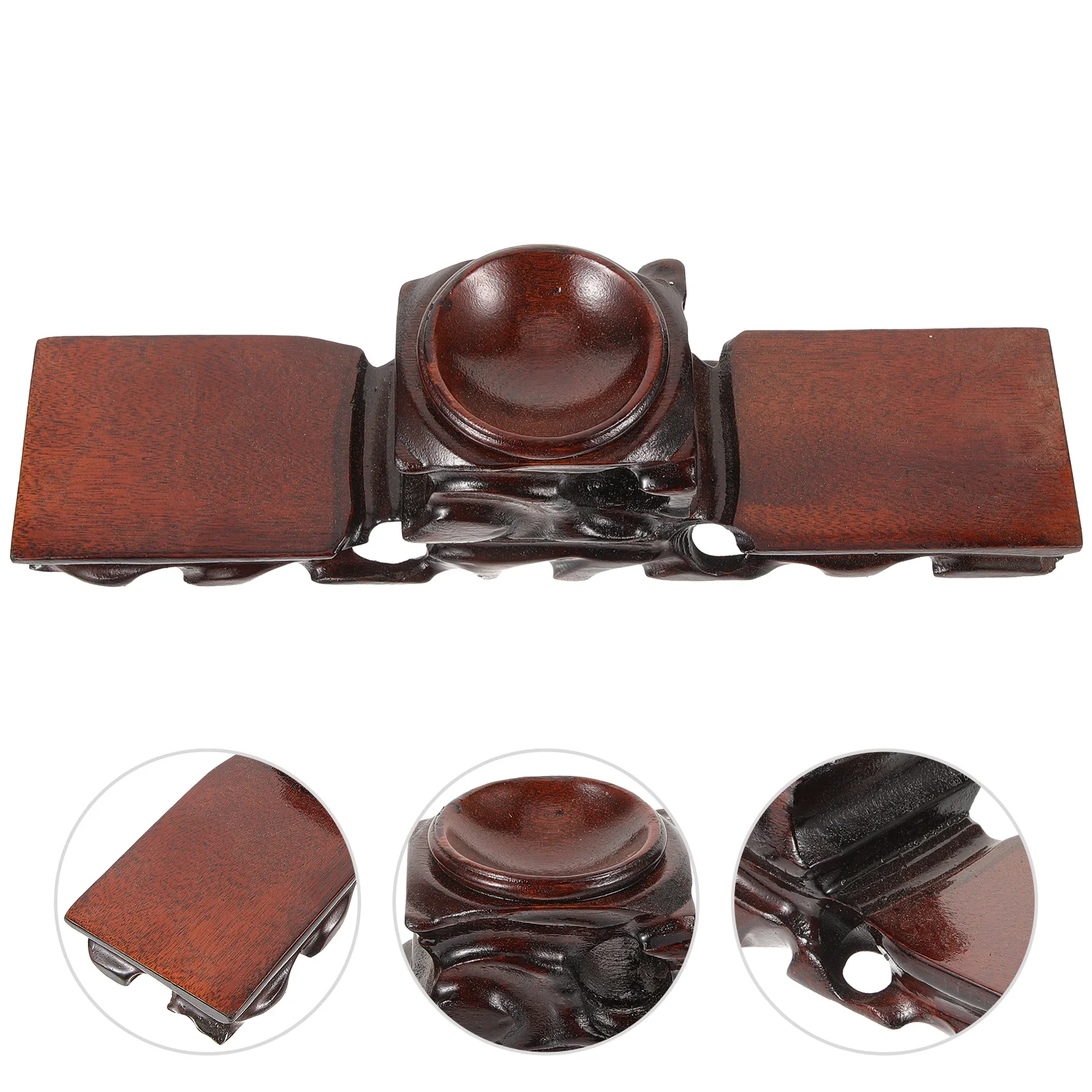 

Solid Wood Display Base For Vase Statue Plant Fish Tank Rustic Buddha Pedestal Indoor Decorative Rack Handicraft Base Tabletop