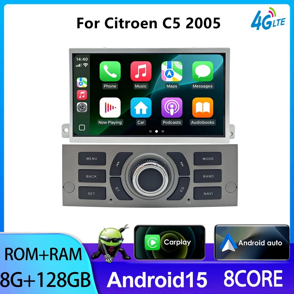 Android Autoradio For Citroen C5 BERLINA LX E 2005 Multimedia Car Radio Player Autoradio 4G WIFI Carplay GPS 2Din Stereo System