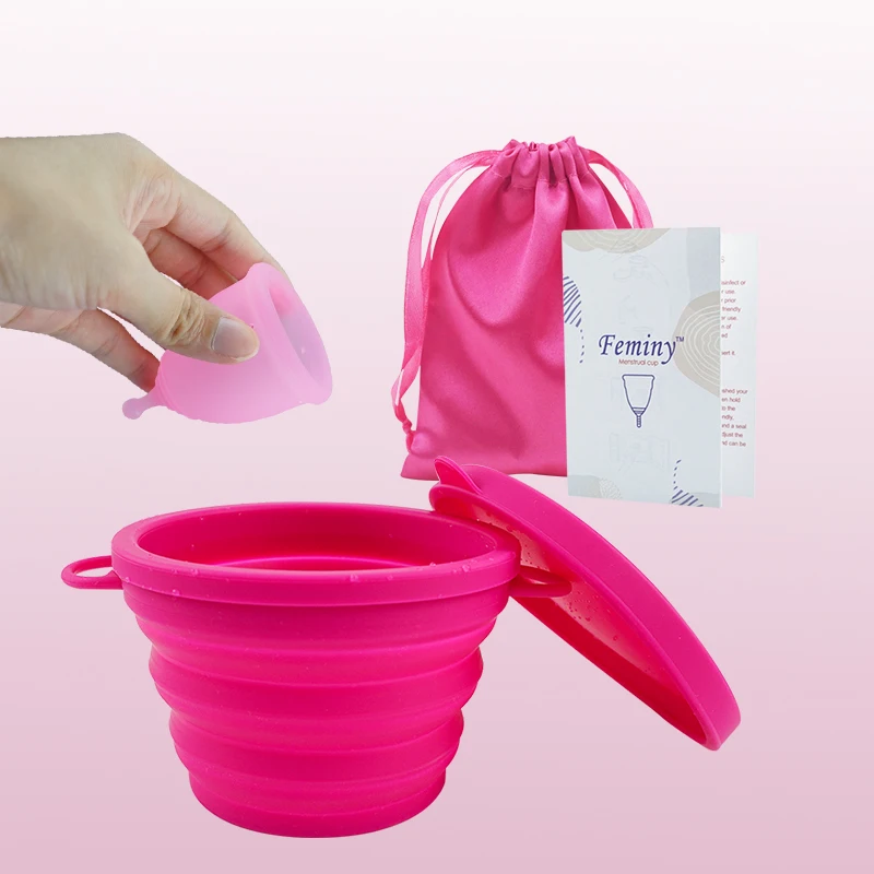 

Hypoallergenic Certified Menstrual Cup XS Set for monthly Women's Foldable Silicone Menstrual cup Sterilizer Menstrual Bowl Case