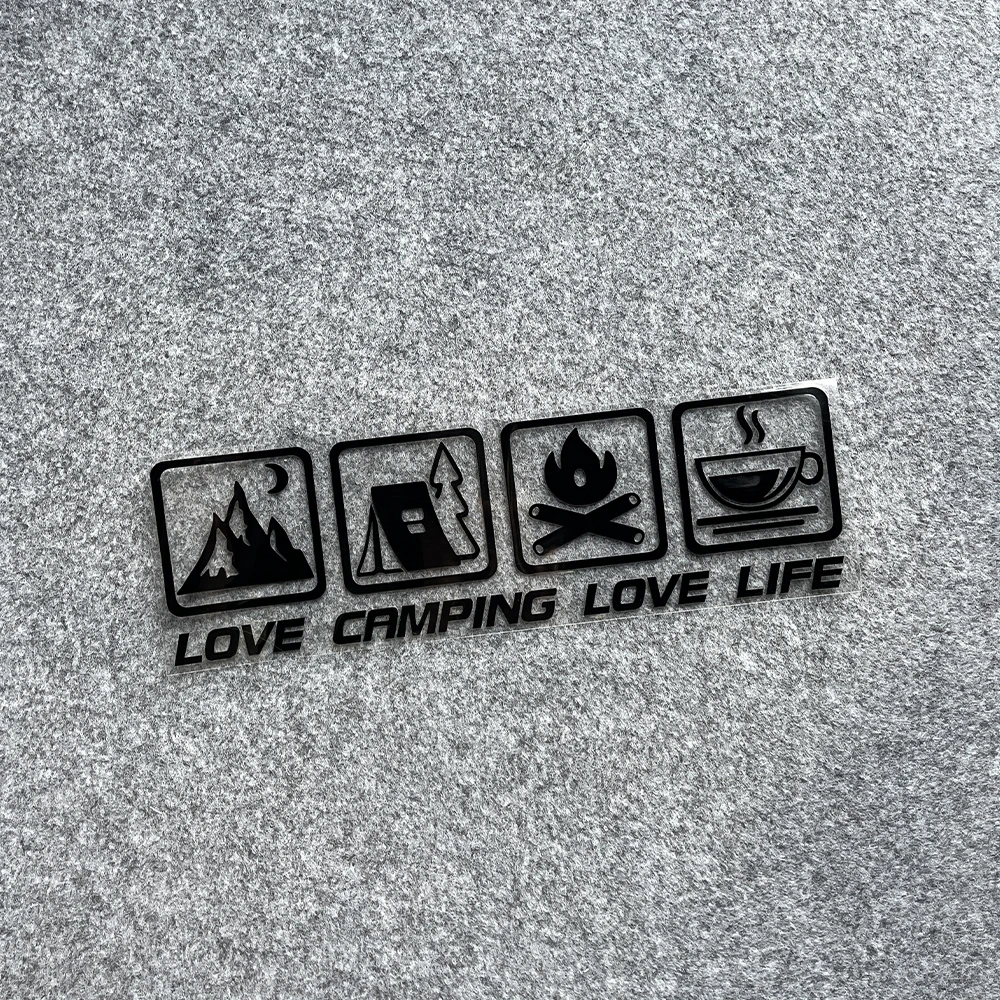 CANPING LOVE LIFE Camping Car Stickers Wilderness Campfire Adventure Motorcycle Body Decoration Stickers Coffee Waterproof image 6