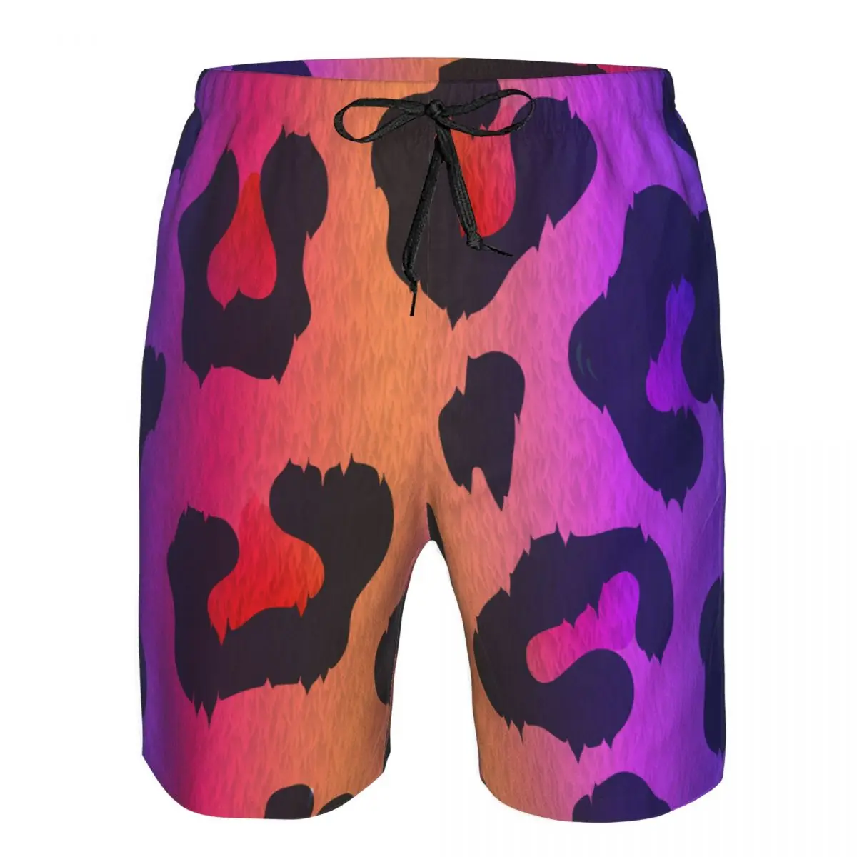 Holographic Leopard Neon Quick Dry Swimming Shorts For Men Swimwear Swimsuit Swim Trunk Bathing Beach Wear