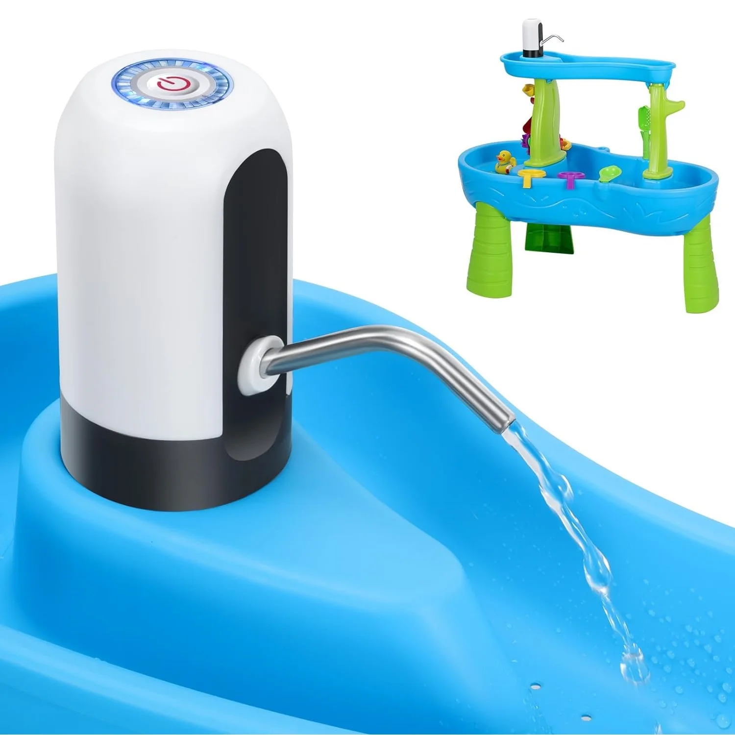 Water Table Pump,Kids Water Pump for Water Table, Table Accessories Small Cordless for Water Table Fun Summer Outdoor Activities