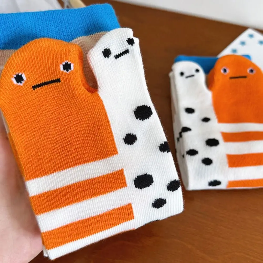 Cute Deep-sea Animals Funny Fish Tube Socks Shark Flower Eel Two Toe Socks Hosiery Whale Toe Separator Socks Women