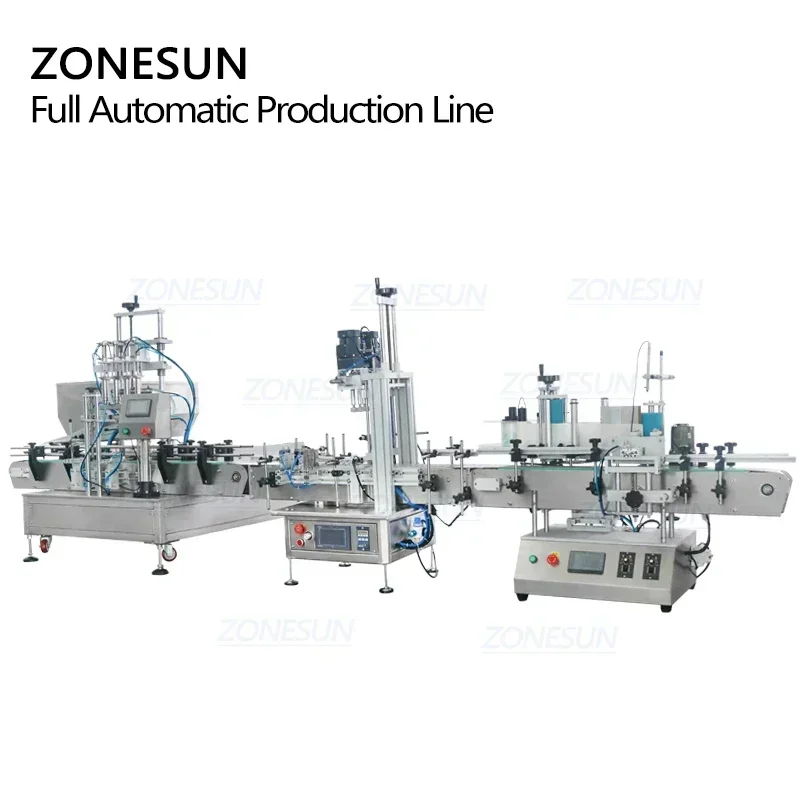 ZONESUN ZS-FAL180C6 Automatische Tisch- und Etikettiermaschine mit 4 Köpfen, Paste, Creme, Flüssigkeit, Füll- und Etikettiermaschine