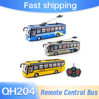 1:48 Remote Control Bus Model with Lights Single Double Carriage Electric Tourist Sightseeing Vehicles Car Children Toy Boy Gift