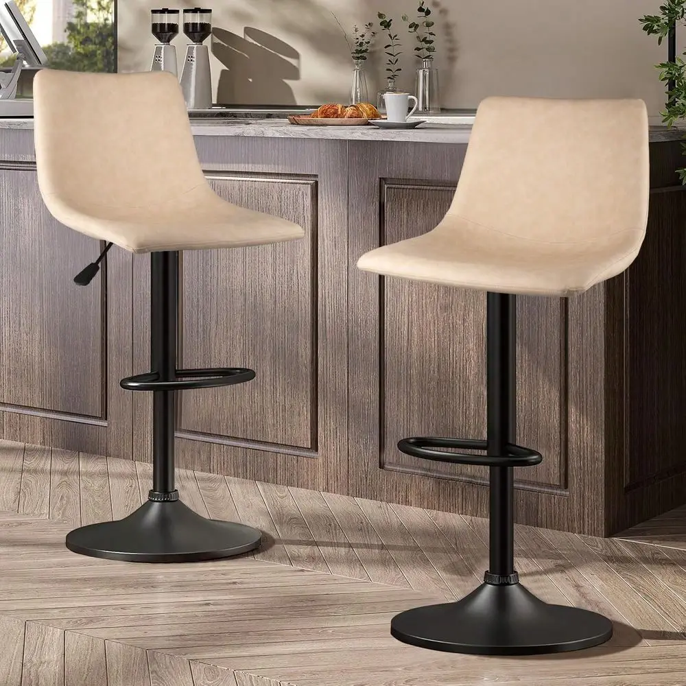 

Bar Stools Sillas Para Barra AltaStools Set Of 2 Modern Swivel Bar Chairs, Barstools Counter Height With High Backrest, Adjustab