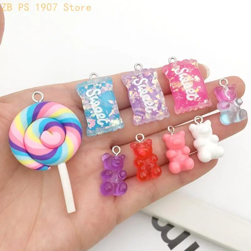 32 Pcs Pendants Sweet Candy Lollipop Bear Jewelry Making DIY 55KA