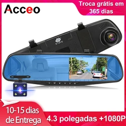 ACCO  Dash Cam 4.3-inch Anti-glare Screen FHD 1080P wide-angle front camera automatic registrar supports rearview mirror camera