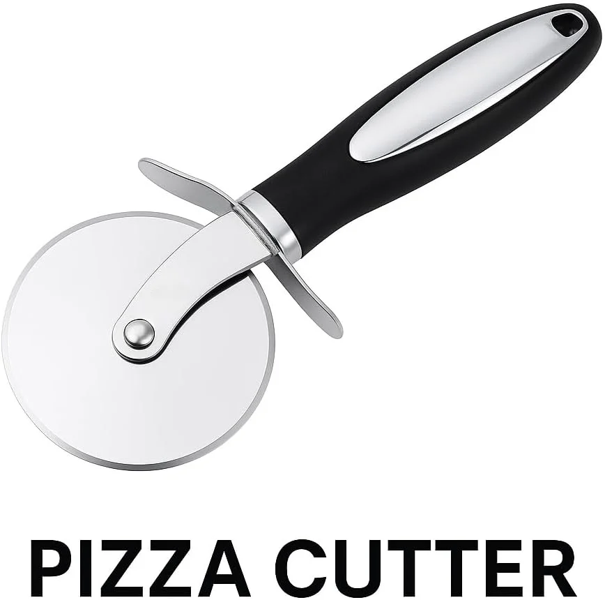 

Single Wheel Pizza Cutter 22cm, Stainless Steel Rolling Blade for Easy Slicing, Non-Stick & Ergonomic Handle