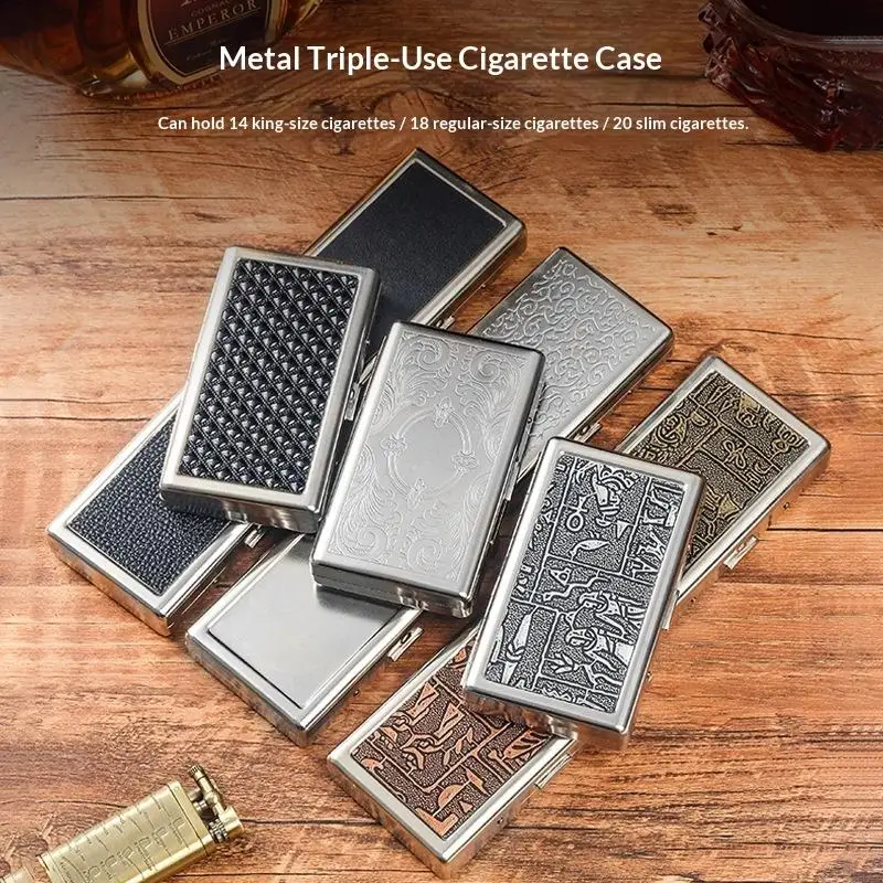 Thick Slim Cigarette Storage Case Portable Pocket Size Holds 20  Holder Box Scratch Resistant Case Gift for Hiking Smokers