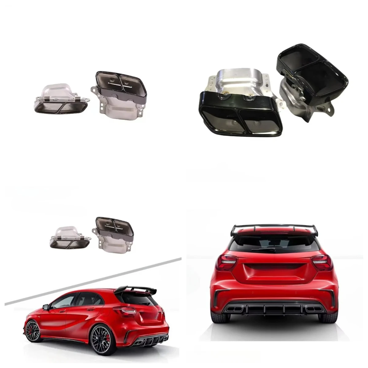 

Наконечник выхлопной трубы Stlf A45 Style из нержавеющей стали (серебристый или черный) для W176 2013-2018