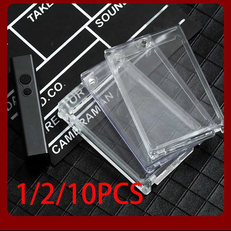 1/2/10PCS Magnetic Card Holder Pocket Monster Cards Protectors Hard Plastic Sleeves Trading Display Case Baseball Sports Card